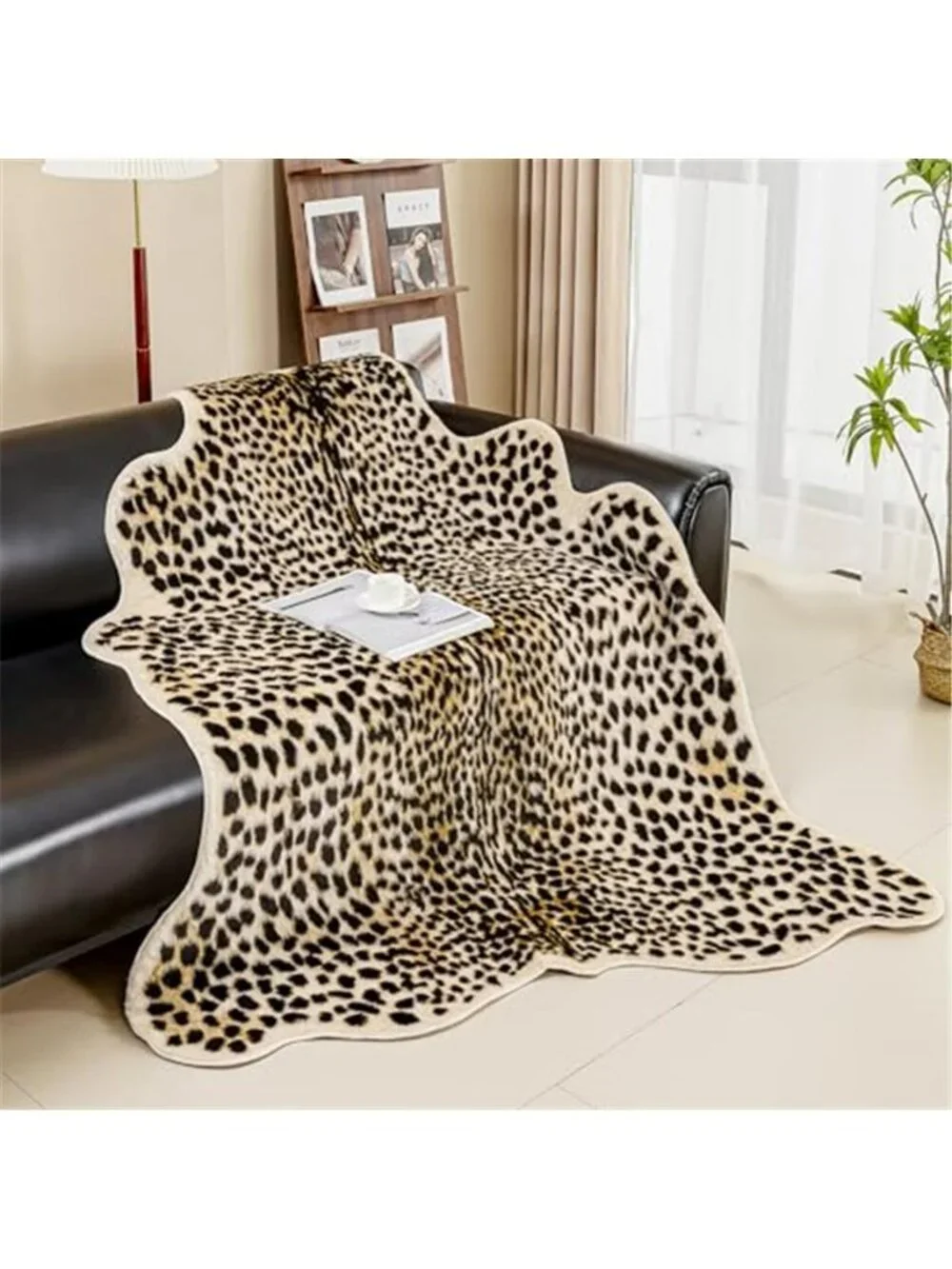 Cheetah Print Rug, Leopard Rug 5.2x7 Faux Animal Print Skin Cheetah Area Rug